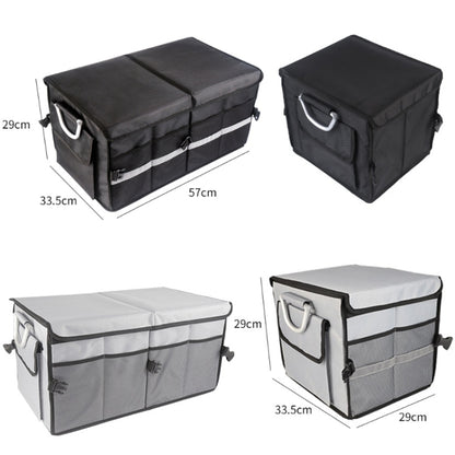 Car Trunk Storage Box Oxford Cloth Folding Organizer With Reflective Strips, Large Gray, Small Gray