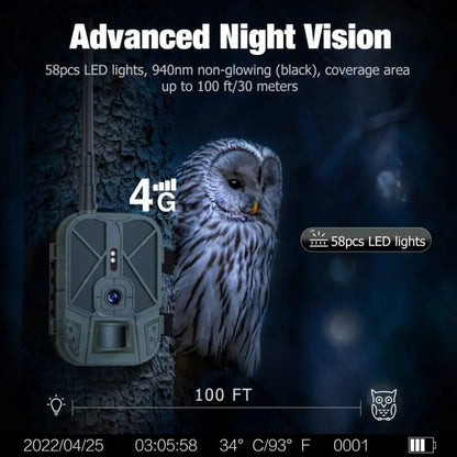 50MP+4K Outdoor Rain Fog Prevention Infrared Tracking Hunting Camera With EU Plug Adapter, HC-940A-Li