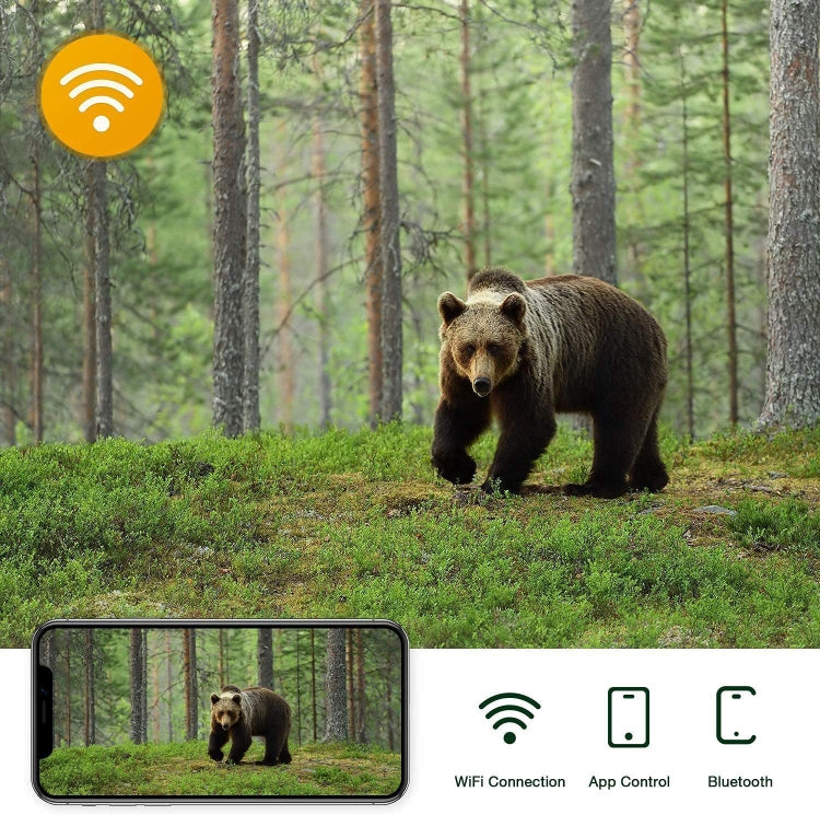4K Outdoor Tracking Hunting Camera App Remote Phone Operation To View Photos / Videos At Any Time, WiFi900Pro