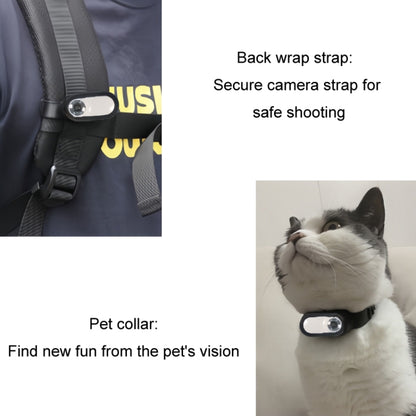 Magnetic Thumb Camera Portable HD Camera For Outdoor Cycling, Standard+Pet Silicone Collar