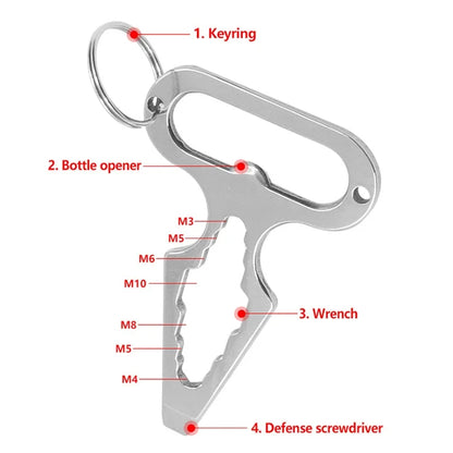 Outdoor Camping Supplies EDC Stainless Steel Multifunctional Wrench Self-defense Tools, EDC Multifunctional Wrench