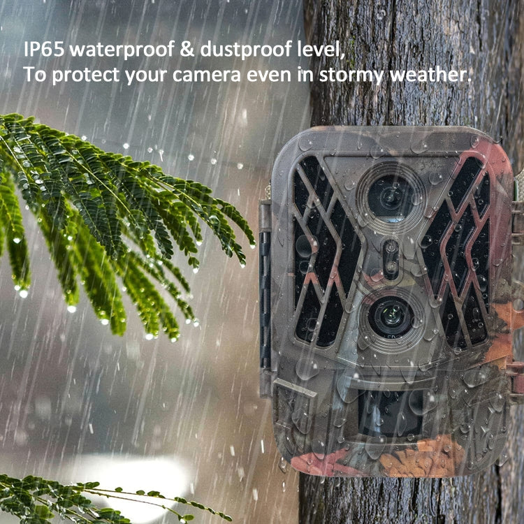 50MP+4K Dual Lens Outdoor Rainfall Fog Infrared Trace Hunting Camera, HC-950A