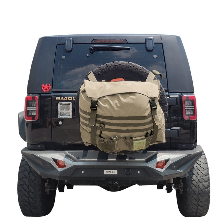 Outdoor Camping Off-road Vehicle Spare Tire Tool Miscellaneous Storage Bag, Black, Khaki