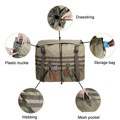 Outdoor Camping Off-road Vehicle Spare Tire Tool Miscellaneous Storage Bag, Black, Khaki