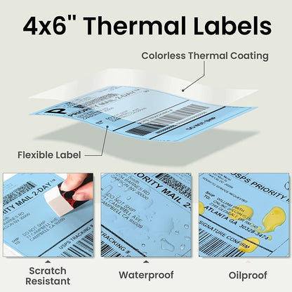 500sheets 4×6 Inch Stickers Thermal Label Paper For Phomemo PM-246S / PM-241BT / D520BT, Folding White, Folding Rose Red, Folding Pink, Folding Light Blue, Folding Purple, Folding Yellow, Roll Paper White