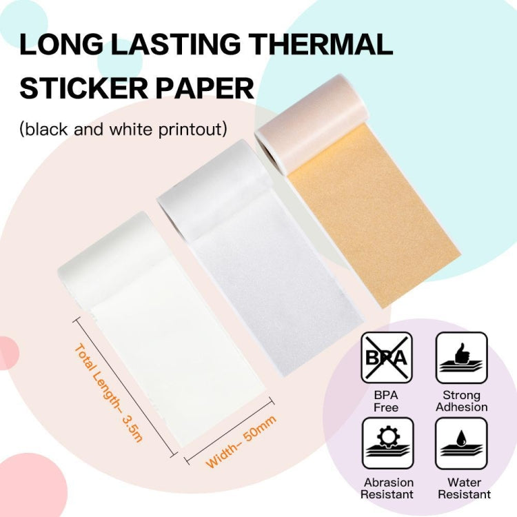 For Phomemo M02 / M02S / M02Pro 3rolls /Pack Transparent / Translucent / Gold Powder Black Letter Thermal Label Printing Paper, Transparent / Translucent / Gold Powder Bottom