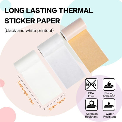 For Phomemo M02 / M02S / M02Pro 3rolls /Pack Transparent / Translucent / Gold Powder Black Letter Thermal Label Printing Paper, Transparent / Translucent / Gold Powder Bottom