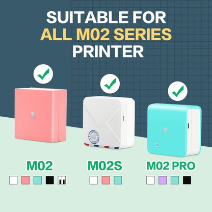 For Phomemo M02 / M02S / M02Pro 3rolls /Pack 50mm Anti-Dry Glue Thermal Labels, White Glitter Full Transparent Bottom