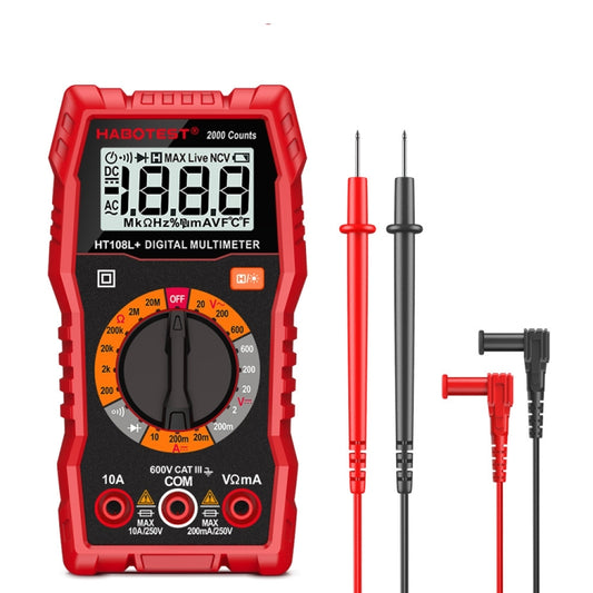 HT108L 600V 10A LCD Digital Multimeter DC Voltage Diode Frequency Multitester Current Tester, HT108L