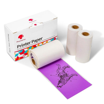 For Phomemo M02 / M02S / M02Pro 3rolls /Pack 53mm Self-Adhesive Black Letter Printer Thermal Labels On Purple / Rose Red / Orange Bottom, Purple / Rose Red / Orange Bottom