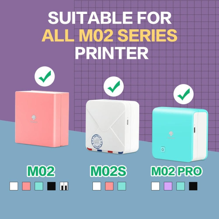For Phomemo M02 / M02S / M02Pro 3rolls /Pack 53mm Self-Adhesive Black Letter Printer Thermal Labels On Purple / Rose Red / Orange Bottom, Purple / Rose Red / Orange Bottom