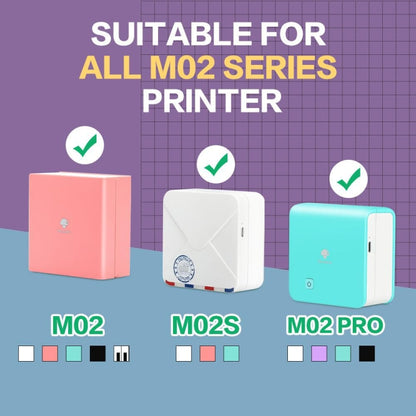 For Phomemo M02 / M02S / M02Pro 3rolls /Pack 53mm Self-Adhesive Black Letter Printer Thermal Labels On Purple / Rose Red / Orange Bottom, Purple / Rose Red / Orange Bottom