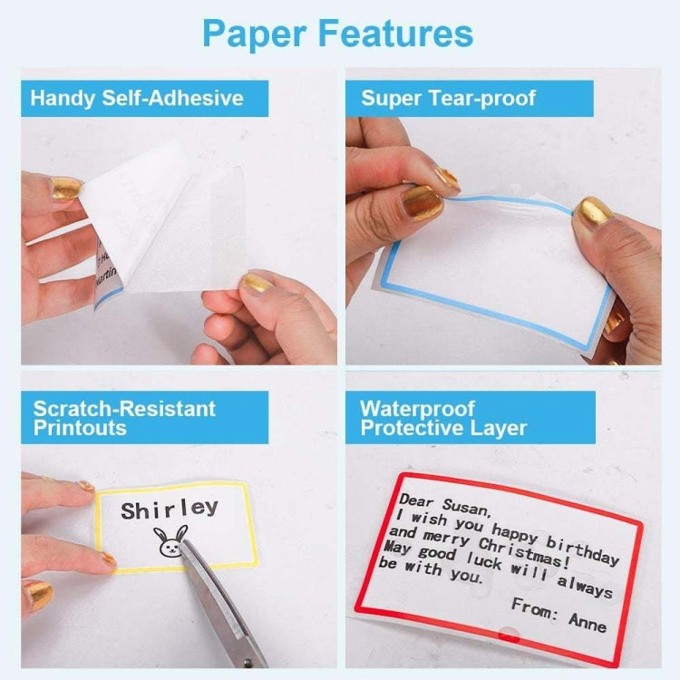 For Phomemo M110 / M200 100pcs /Roll 50x80mm Rainbow Frame White Self-Sticking Tag, 100pcs /Roll 50x80mm Rainbow Frame