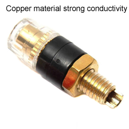 Small Copper Transparent Audio Column M4 Crystal Banana Holder Terminal Block, Black