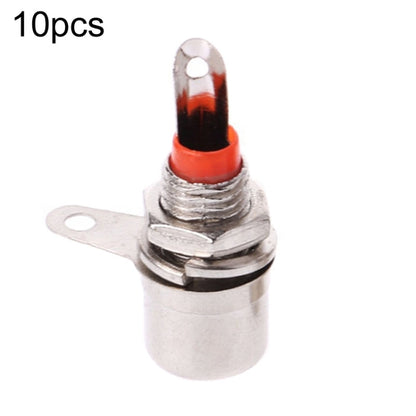 10pcs Small RCA Soldered Lotus Master AV Socket Audio Connector, Red