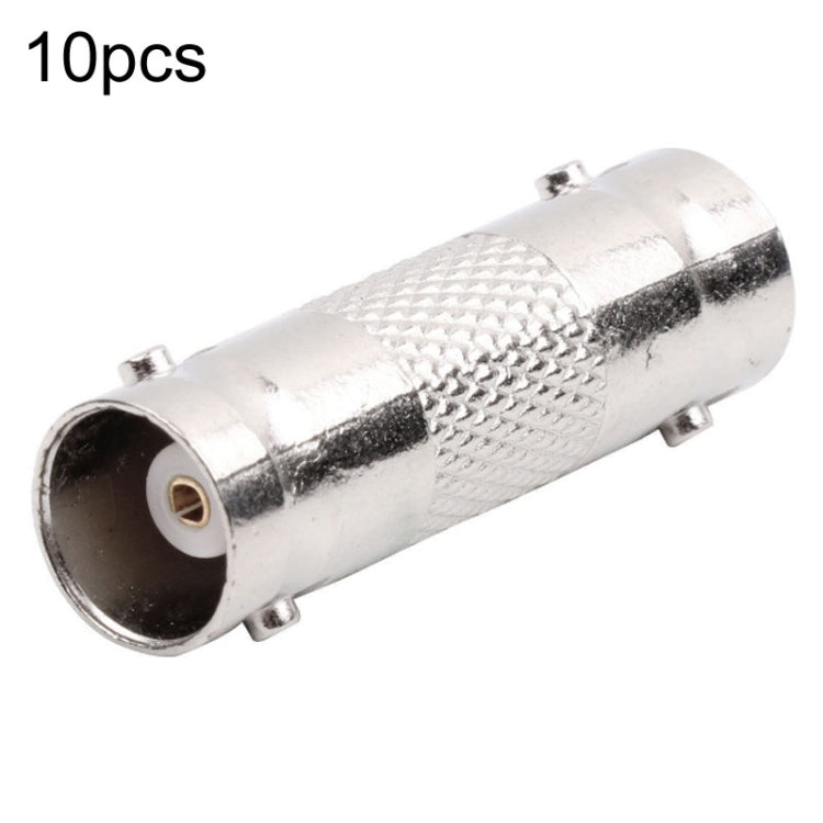 10pcs BNC Female To Female Straight Through Adaptor Surveillance Dual Pass-Through Connector, Female To Female