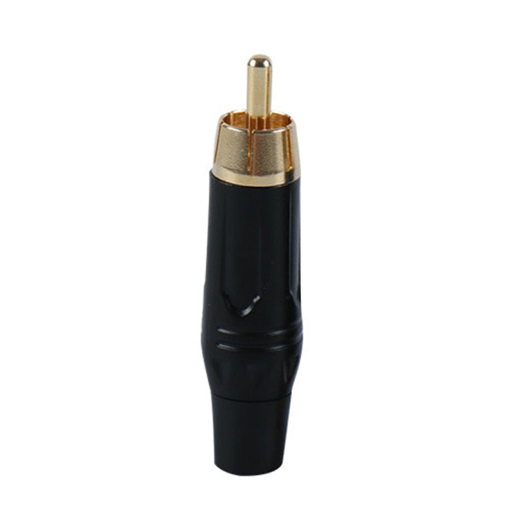 Pure Copper Soldered RCA Male Audio/Video Plug Assembled With AV Lotus Connector, Black