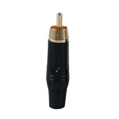 Pure Copper Soldered RCA Male Audio/Video Plug Assembled With AV Lotus Connector, Black
