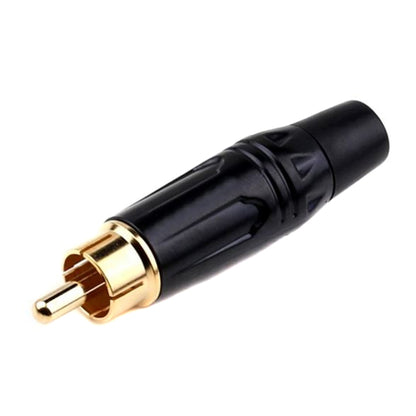 Pure Copper Soldered RCA Male Audio/Video Plug Assembled With AV Lotus Connector, Black