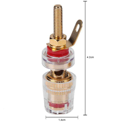 Medium Extended Transparent Terminal Block 4mm Banana Socket Audio Amplifier Junction Post, Medium Red