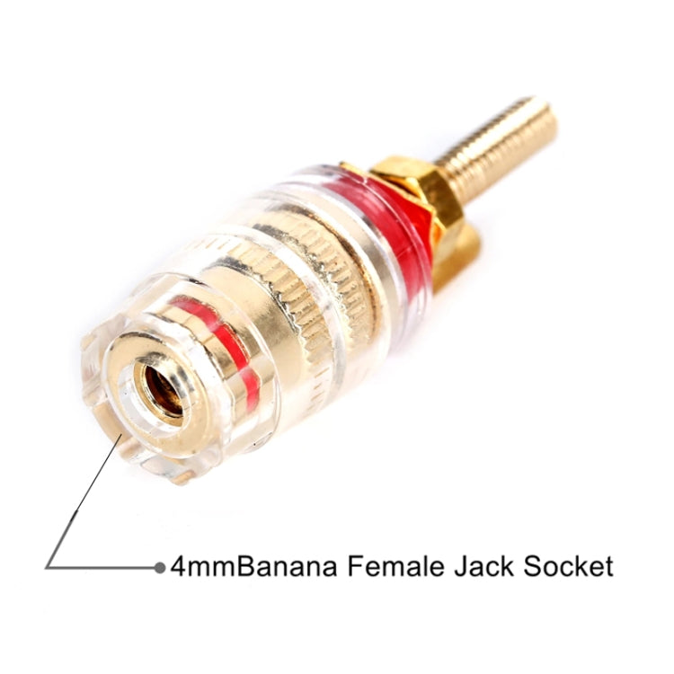 Medium Extended Transparent Terminal Block 4mm Banana Socket Audio Amplifier Junction Post, Medium Red