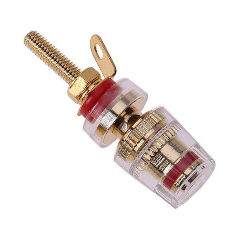 Medium Extended Transparent Terminal Block 4mm Banana Socket Audio Amplifier Junction Post, Medium Red