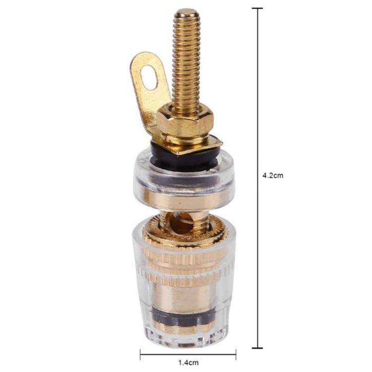 Medium Extended Transparent Terminal Block 4mm Banana Socket Audio Amplifier Junction Post, Medium Black