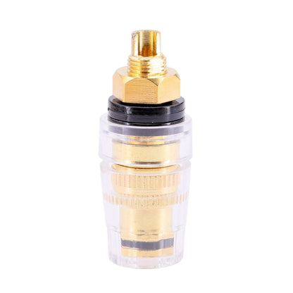 Large Transparent Crystal Terminal Block M8 Amplifier Speaker Connector, Large Black, Large Red