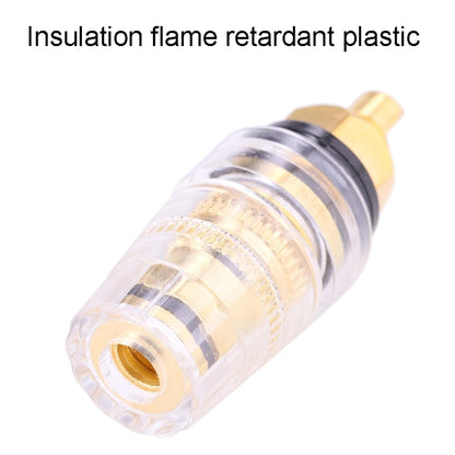 Large Transparent Crystal Terminal Block M8 Amplifier Speaker Connector, Large Black, Large Red