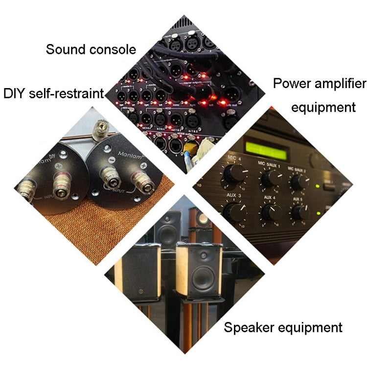 Large Transparent Crystal Terminal Block M8 Amplifier Speaker Connector, Large Black, Large Red