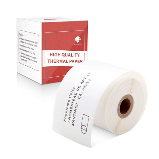 For Phomemo M110 / M200 130pcs /Roll 40x60mm Square Self-Adhesive Thermal Labels On White Background, 130pcs /Roll 40x60mm