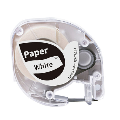 For Phomemo P12 / P12 Pro 12mm x 4m Consumables Label Ribbon, Black Word On White Thermal Paper, Black Word On White Synthetic Paper, Black Word On White Thermal Transfer, Black Word On Transparent Synthetic Paper