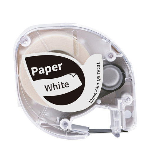 For Phomemo P12 / P12 Pro 12mm x 4m Consumables Label Ribbon, Black Word On White Thermal Paper, Black Word On White Synthetic Paper, Black Word On White Thermal Transfer, Black Word On Transparent Synthetic Paper