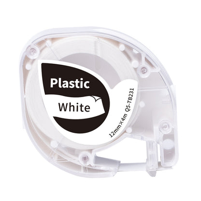 For Phomemo P12 / P12 Pro 12mm x 4m Consumables Label Ribbon, Black Word On White Thermal Paper, Black Word On White Synthetic Paper, Black Word On White Thermal Transfer, Black Word On Transparent Synthetic Paper