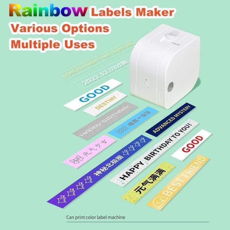 For Phomemo P12 / P12 Pro 12mm x 4m Consumables Label Ribbon, Black Word On White Thermal Paper, Black Word On White Synthetic Paper, Black Word On White Thermal Transfer, Black Word On Transparent Synthetic Paper