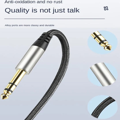 Audio Mixing Console Amplifier Drum Connection Cable 6.35MM Male To Male Audio Cable 28AWG OD4.0MM, 10m