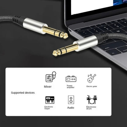 Audio Mixing Console Amplifier Drum Connection Cable 6.35MM Male To Male Audio Cable 28AWG OD4.0MM, 10m