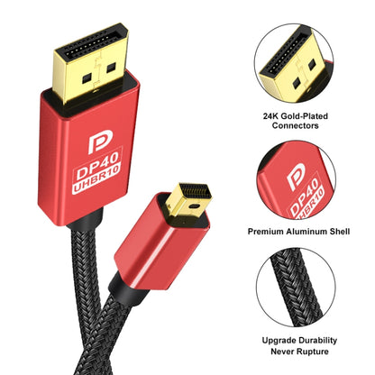 Version 2.1 Mini DP To DP Cable Monitor Computer Video Adapter Cable 30AWG OD6.3MM, 1m, 1.5m, 2m, 3m