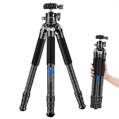 Carbon Fiber Portable Folding Tripod SLR Camera Low Gravity Center Gimbal Photography Bracket, BEXIN RC254, BEXIN RC254+LH-28