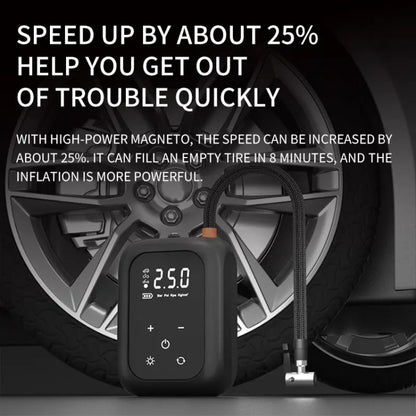 Multifunctional Portable Car Electric Wireless Tire Inflator Pump, Mechanical Button, Touch Screen Button