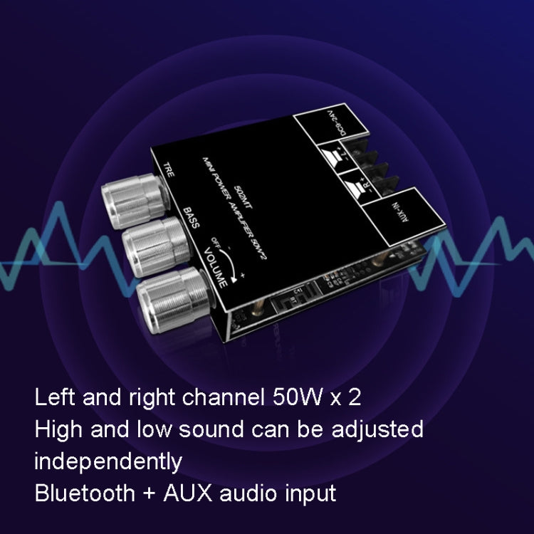 ZK-502MT 50W x 2 2.0 Stereo Bluetooth Audio Digital HIFI Power Pipe Module, ZK-502MT