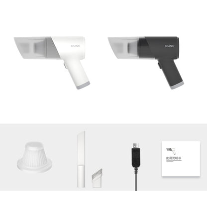 Portable Handheld USB Charging Car Vacuum Cleaner, Wired White, Wired Black, Wireless White, Wireless Black