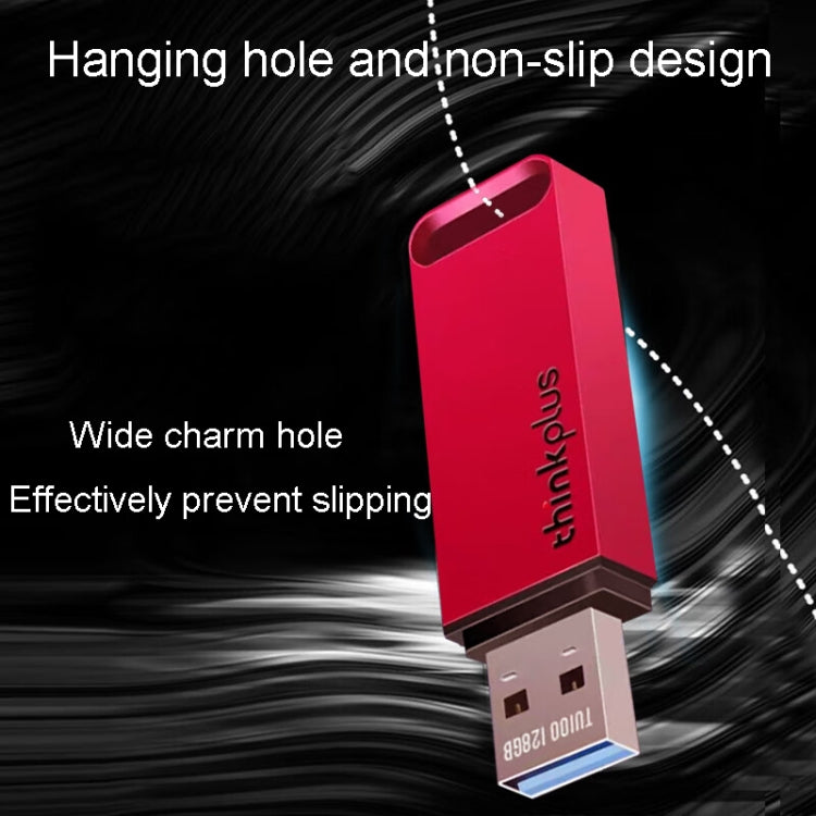 Lenovo Thinkplus TU100 USB3.1 High Speed Flash Drive Mini USB Memory Disk With Metal Plug And Cap, TU100 128G(Red)