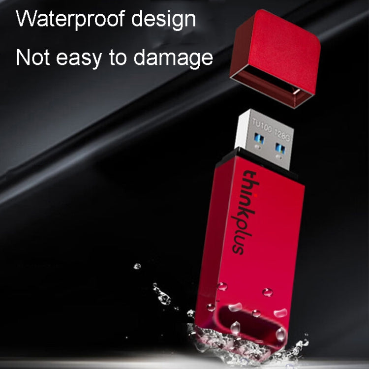 Lenovo Thinkplus TU100 USB3.1 High Speed Flash Drive Mini USB Memory Disk With Metal Plug And Cap, TU100 128G(Red)