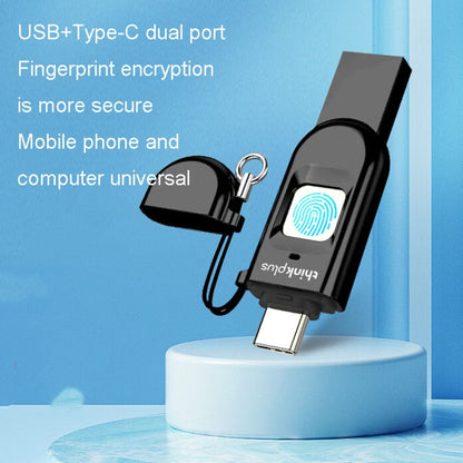 Lenovo Thinkplus TFU301 Dual Interface Type-C+USB Fingerprint Encrypted USB Flash Drive, TFU301 32G, TFU301 256G
