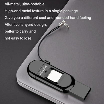 Lenovo Thinkplus TFU301 Dual Interface Type-C+USB Fingerprint Encrypted USB Flash Drive, TFU301 32G, TFU301 256G