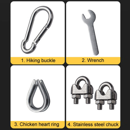 Fitness Equipment Accessories Wire Rope, 5mmx2m Adjustable, 5mmx2m Fixed, 5mmx2.5m Adjustable, 5mmx2.5m Fixed, 5mmx3m Adjustable, 5mmx3m Fixed