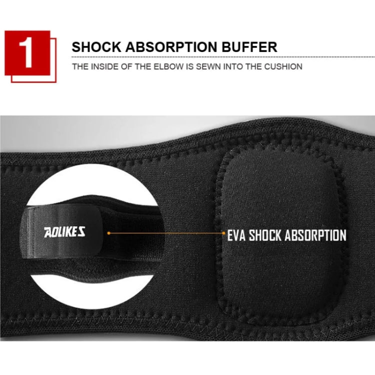 Aolikes  Adjustbale Tennis Elbow Support Guard Pads Compression Recovery Forearm Sleeve Band, A-7947 (Black)