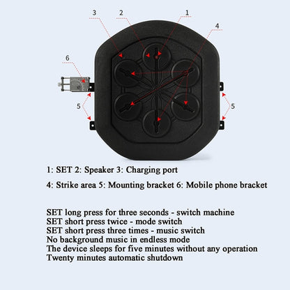 Smart Dual Bluetooth Music Boxing Machine Electronic Sandbag With Mobile Phone Holder