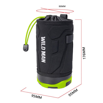 WILD MAN R1 1L Mountain Bike Water Bottle Bag Scooter Handlebar Tool Kit, Black Red, Black Green, Dark Blue